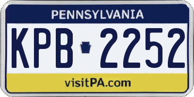 PA license plate KPB2252