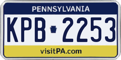 PA license plate KPB2253