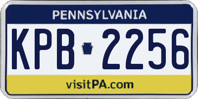 PA license plate KPB2256