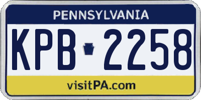 PA license plate KPB2258
