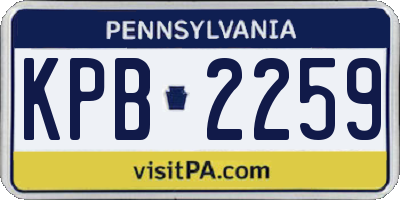 PA license plate KPB2259