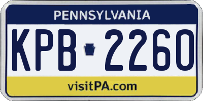 PA license plate KPB2260