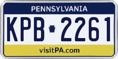 PA license plate KPB2261