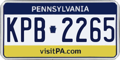 PA license plate KPB2265