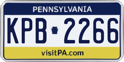 PA license plate KPB2266