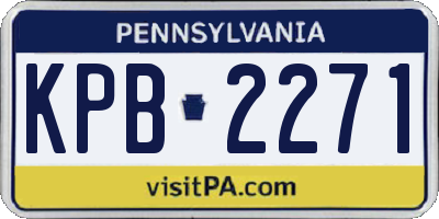 PA license plate KPB2271