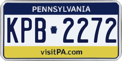 PA license plate KPB2272