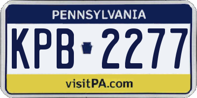 PA license plate KPB2277