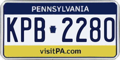 PA license plate KPB2280