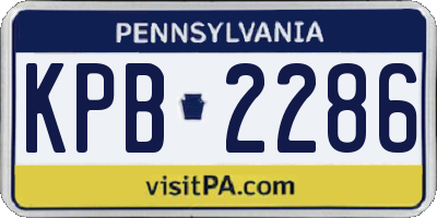 PA license plate KPB2286