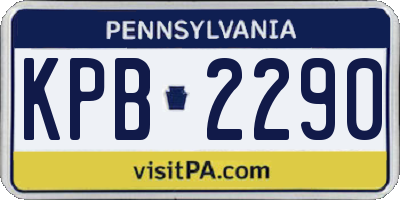PA license plate KPB2290