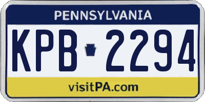 PA license plate KPB2294