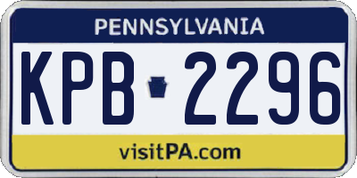 PA license plate KPB2296