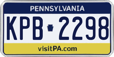 PA license plate KPB2298