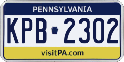 PA license plate KPB2302