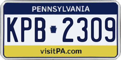 PA license plate KPB2309