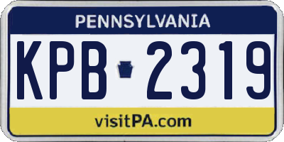 PA license plate KPB2319