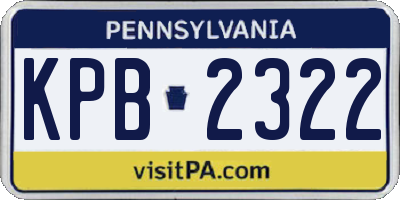 PA license plate KPB2322