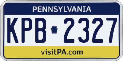 PA license plate KPB2327