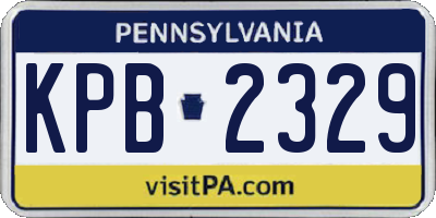 PA license plate KPB2329