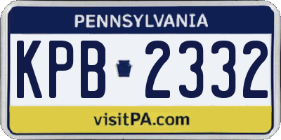 PA license plate KPB2332