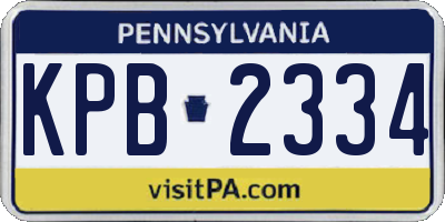 PA license plate KPB2334