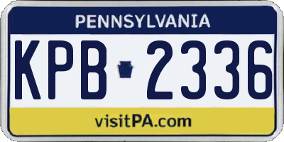 PA license plate KPB2336