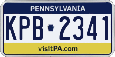 PA license plate KPB2341