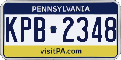 PA license plate KPB2348