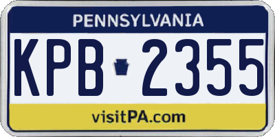 PA license plate KPB2355