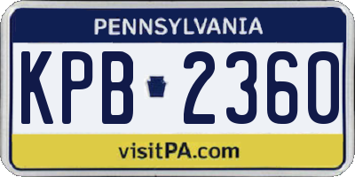 PA license plate KPB2360