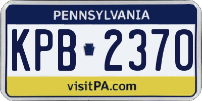 PA license plate KPB2370