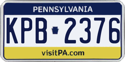 PA license plate KPB2376