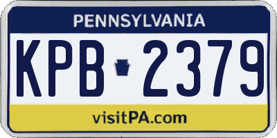 PA license plate KPB2379
