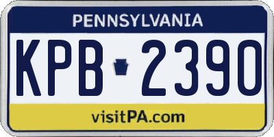 PA license plate KPB2390