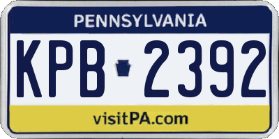 PA license plate KPB2392