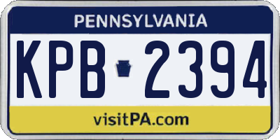 PA license plate KPB2394