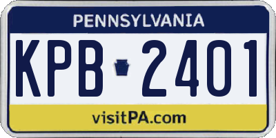 PA license plate KPB2401