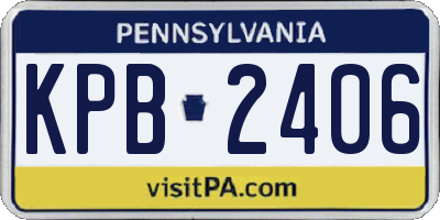 PA license plate KPB2406