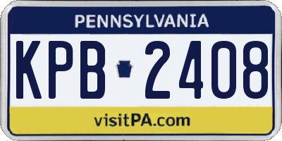 PA license plate KPB2408