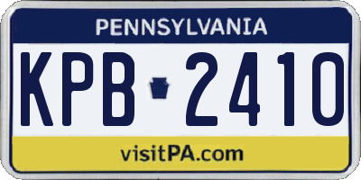 PA license plate KPB2410