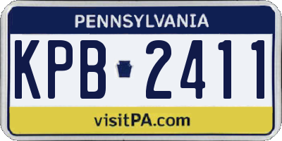 PA license plate KPB2411