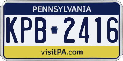 PA license plate KPB2416