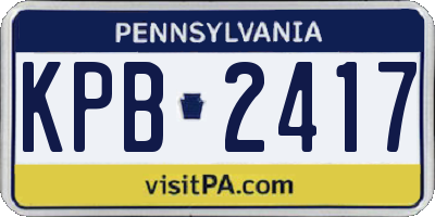 PA license plate KPB2417