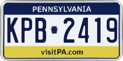 PA license plate KPB2419