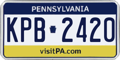 PA license plate KPB2420