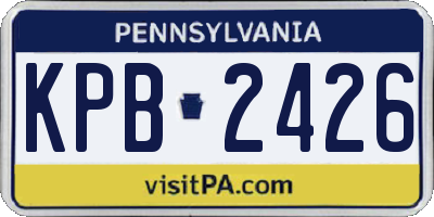 PA license plate KPB2426