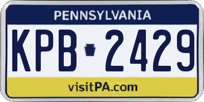 PA license plate KPB2429
