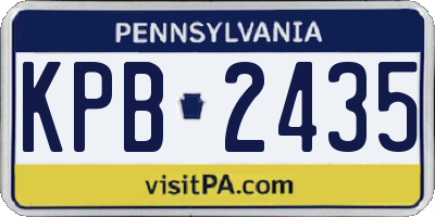 PA license plate KPB2435