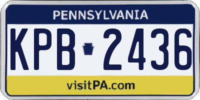 PA license plate KPB2436